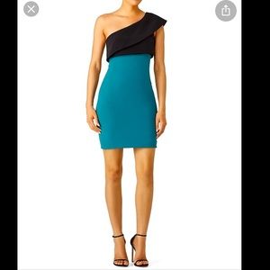 ML Monique Lhuillier Teal/Black dress. SIZE 4